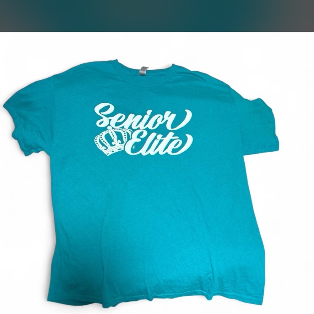 Gildan Teal Graphic Crewneck Tee with White Print